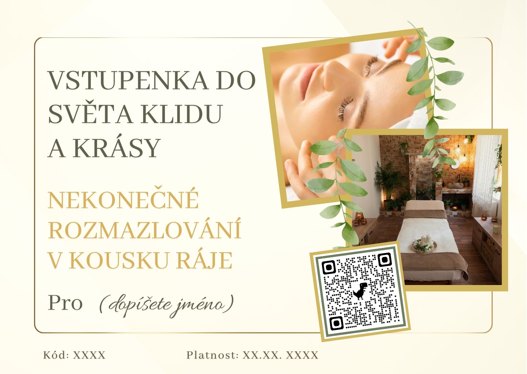 Dárková poukázka na rituál do kosmetického salonu Kousek ráje v Trutnově, nekonečné rozmazlování