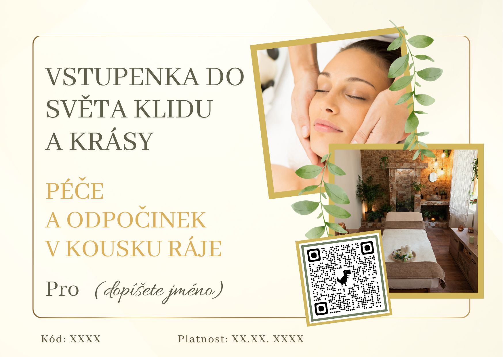 Dárková poukázka na rituál do kosmetického salonu Kousek ráje v Trutnově, Péče a odpočinek