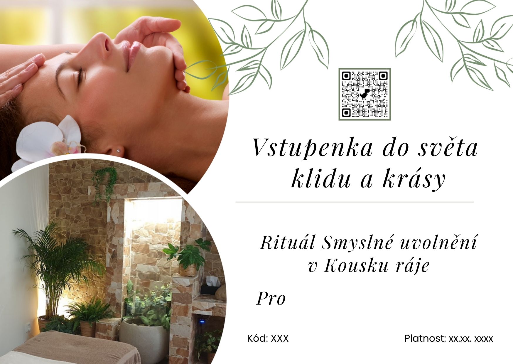 Dárková poukázka na rituál Smyslné uvolnění v kosmetickém salonu Kousek ráje v Trutnově